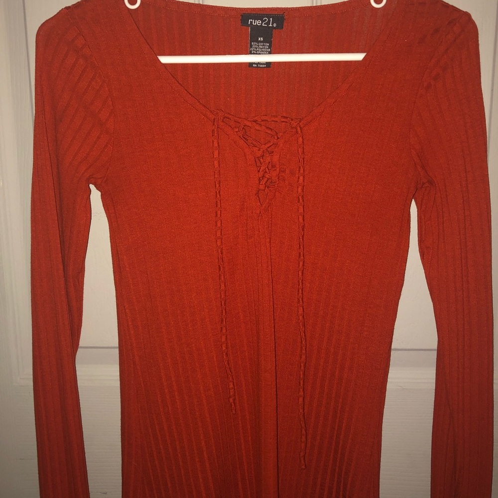 Orange tie shirt